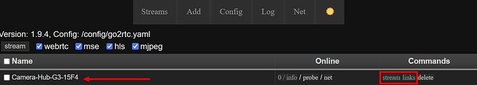 Go2RTC Streams