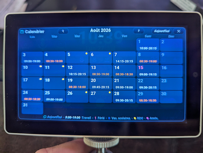 M5stack Tab5 calendrier
