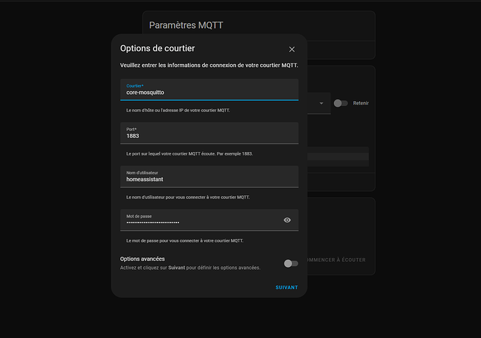 parametres mqtt