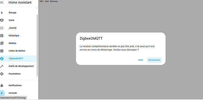message erreur