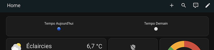 Dashboard avec couleurs tempo
