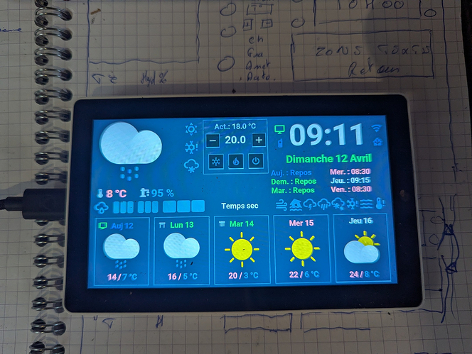 M5Stack Tab5 - ESPHome - Meteo France