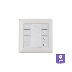 SUNRICHER - Contrôleur mural sans fil 8 boutons 4 zones Zigbee