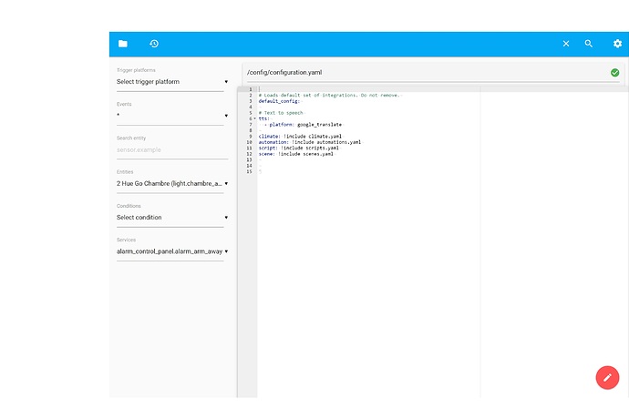 Configuration yaml