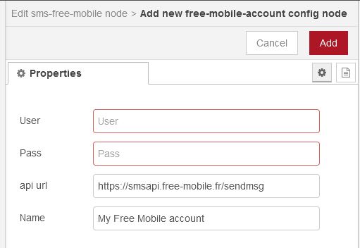 Configuration du Noeuds SMS Free Mobile 2