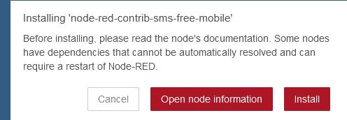 Ajouter Palette Node Red Free Mobile install