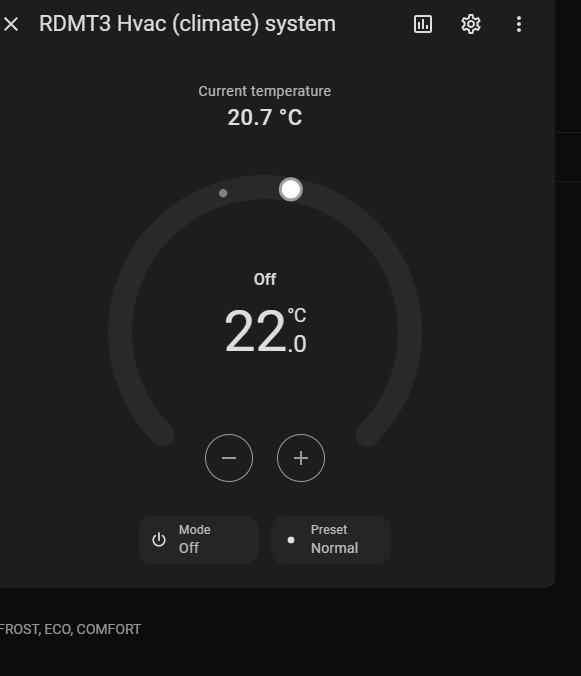 Thermostat afficher mode et preset sur la même ligne