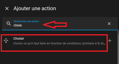 choisir action